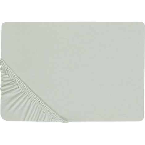 Lenzuolo con angoli cotone verde chiaro 90 x 200 cm coprimaterasso elasticizzato Janbu