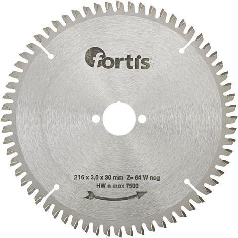 Fortis HW-Kreissägeblatt 216 x 3,0 x 30 mm Z64Wneg. (1/2)