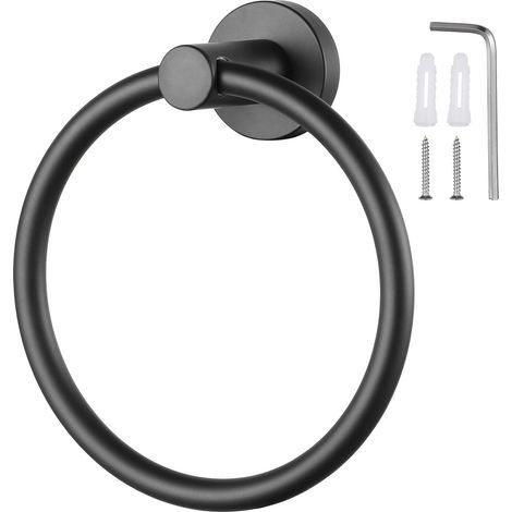 Anneau Porte Serviette Acier Inoxydable,Anneau Porte Serviette Fixation Murale Rond pour Salle de Bains, Cuisine, Chambre à Coucher etc (1/5)