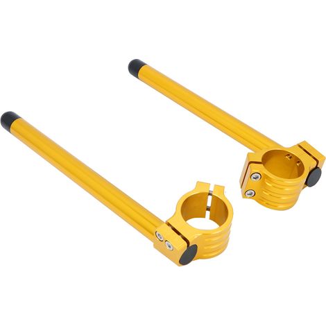 Guidon Moto Universel 43mm, Kit Séparé en Aluminium Doré, Fixation Fourche, Poignées Custom, Compatible Motard, Ensemble de Remplacement (1/5)