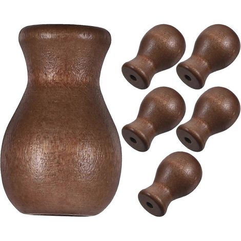 Lot de 6 pompons en bois pour cordons de stores et rideaux (1/4)