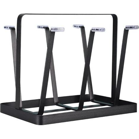 Gläser-Trockengestell – Nordic-Style Wein- und Kaffeetassenhalter, Flaschenaufbewahrung, Metallgestell, für Zuhause, Büro oder Küche, Schwarz