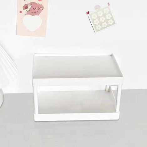 Doppelstöckiges Büroregal zur Aufbewahrung von Kosmetikartikeln, Bürobedarf und anderen Kleinigkeiten im Schlafzimmer ein kleiner, aber unverzichtbarer Organizer für Studentenzimmer. (1/5)