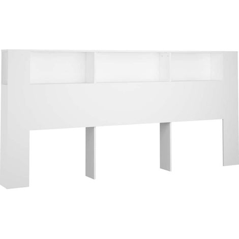 Maison Exclusive - Armoire de tête de lit Blanc 220x18,5x104,5 cm (1/5)