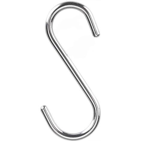Lot de 10 crochets en forme de S, petits crochets de suspension en acier inoxydable 304, robustes, pour casseroles, poêles, plantes, sacs, serviettes, tasses, etc. (1/3)