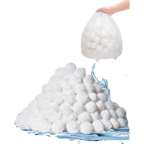 Bolas filtrantes VEVOR, 1,6 kg, fibra de poliéster reutilizable, bolsa de lavado, blancas, 3,5 lbs (1/2)