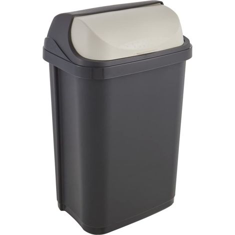 Poubelle avec couvercle coulissant, 25 l, Rasmus, Gris Graphite (1/5)