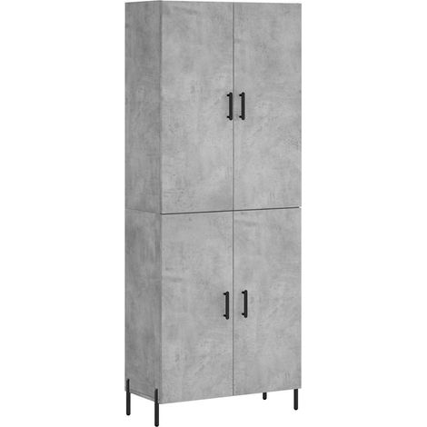 Maison Exclusive - Buffet haut Gris béton 69,5x34x180 cm Bois d'ingénierie (1/5)