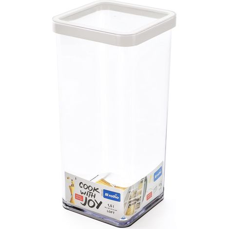 CONTENITORE PREMIUM QUADRATO (TRASPARENTE GUARNIZIONE BIANCA) 1,5 LT. BIANCO (1/5)