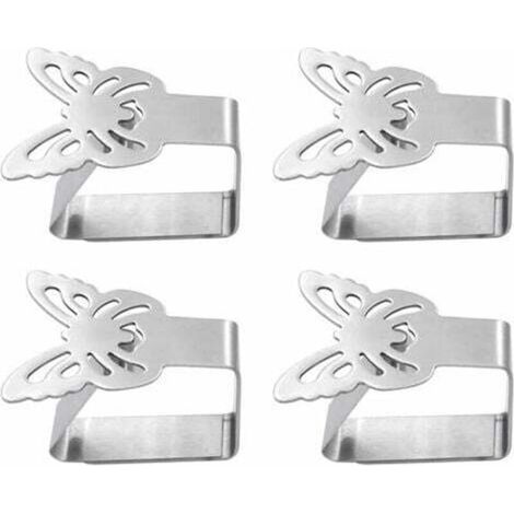 Set mit 4 Tischdeckenklammern aus Edelstahl (Schmetterlingsform) (1/4)