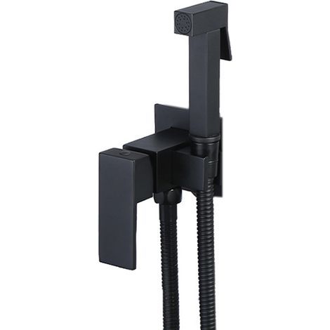 Complete Brass Toilet Sprayer Kit, Black Color, for Increased Personal Hygiene and Comfort