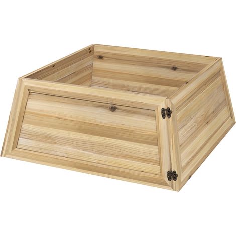 Jupon de sapin en bois naturel 65x65 cm, rond de sapin en épicéa pour décoration de Noël (1/5)
