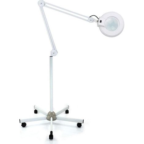 LED Lupenlampe Standlupe Beleuchtete Lupe Professionelle Ästhetische Lampe 8 Dioptrien Schwenkarmlampe Einstellbar 5 Rollen 22 W 220V(8X) (1/5)