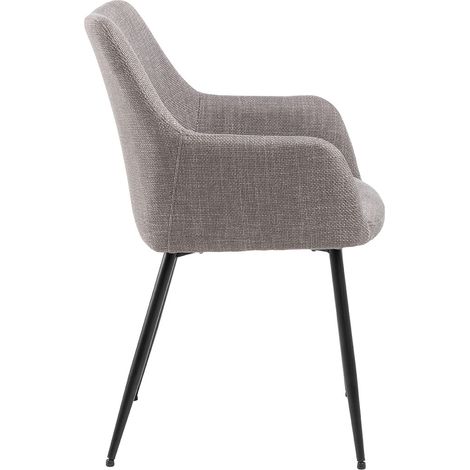 Lizzy chaise de salle à manger avec accoudoirs tissu gris clair. (1/5)