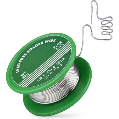Étain de soudure 0.8 mm, étain sans plomb avec noyau de colophane, fil a souder avec flux 20 g Fil de soudure pour la réparation et le bricolage de composants électroniques de soudure électriqu (1/4)