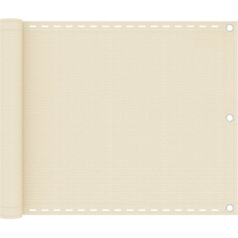 vidaXL Toldo para balcón HDPE crema 75x400 cm (1/5)