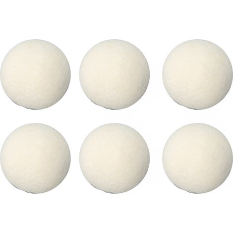 6 Boules de Laine pour Séchage Haute Densité Anti-Statique, Adsorbent Impuretés, Lessive, 4cm/1.6in (1/5)