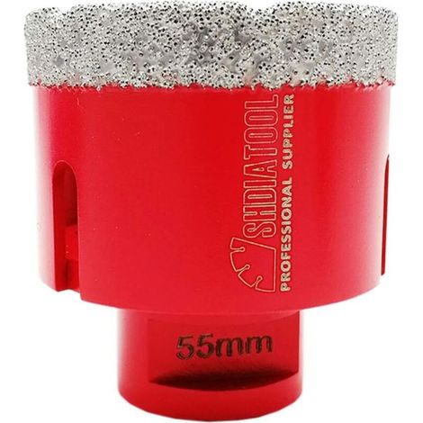 Ineasicer Forets Diamant 55mm Trépans de Forage avec Filetage M14 pour Perçage à sec en Porcelaine Carrelage Granit Marbre (1/4)