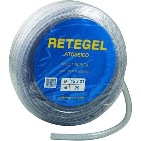 Vigor 7656015 Tubo Rete-Gel Cristallo Atossico 25 metri 15 x 21 mm colore Trasparente