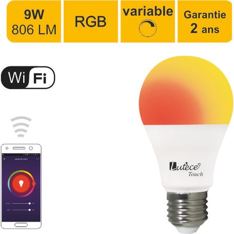 [JAMAIS UTILISÉ] Ampoule connectée LED E27 9W 806Lm RGB Dimmable - compatible avec Alexa ou Google Home - garantie 2 ans