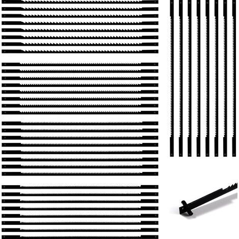 Lot de 40 lames de scie à chantourner – Acier carbone – 10/15/18/20/24 dents – Pour bois, plastique et mousse – Longueur 133mm (1/5)