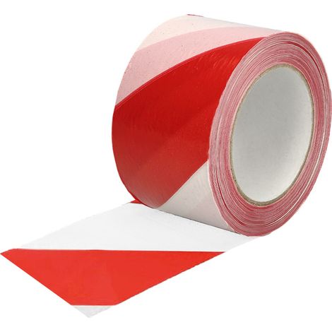 Cinta Señalización LDPE Roja/Blanca Rollo 70 mm. x 200 Metros PLUS (1/5)