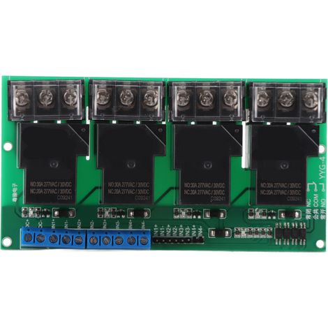 High Power Four Way Relay Module Control Panel Optocoupler Isolation 30A YYG‑4 DC12V (1/5)