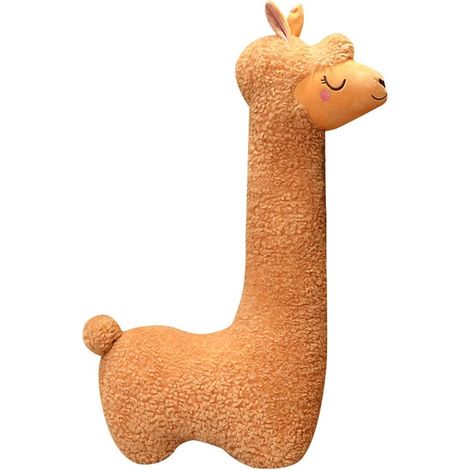 1 Coussin alpaga, 75 cm, marron, peluche géante, coussin décoratif et confortable pour enfants et adultes (1/5)