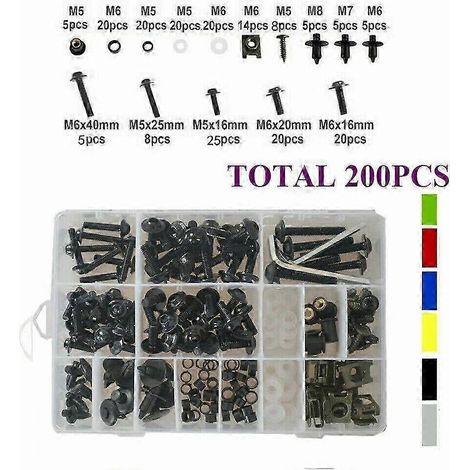 Kit de vis de serrage pour moto Yamaha, Kit de vis de serrage pour moto Yamaha TDM 850 91-99 YZFR6 06-07, 200x Edition 527 (1/5)