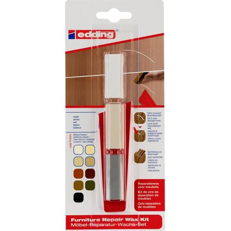 Edding 8901 4-8901-1-4049 Kit cera per la riparazione dei mobili Bianco (1/5)