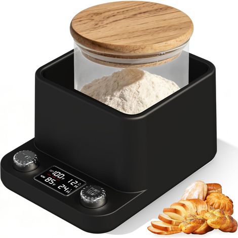 Chauffe-Levain Bain-Marie avec Contrôle Précis de La Température 70–104 °F (±1 °F), Minuterie 198 Heures, Chauffe-Levain Intelligent pour Fermentation du Levain, Kombucha, Yaourt et Bière (1/5)