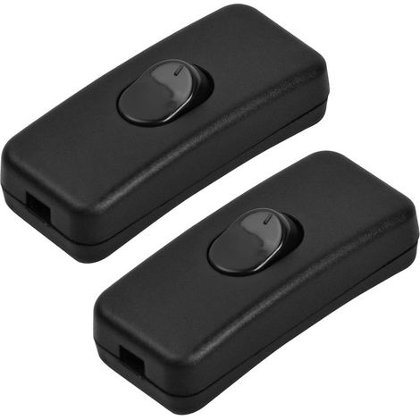2A Single Pole Rocker Switch, 2A 250V Inline Cord Rocker Switch, Inline Cord Switch for Small Appliances or Lamps (Black) (1/5)