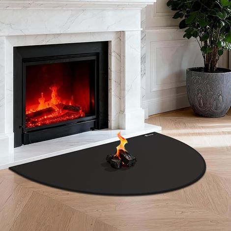 Tapis de cheminée Demi-Rond,10250CM, Tapis Ignifuge avec Coton Ignifuge pour poêle à Bois, protège Le Sol des étincelles et des braises (1/5)