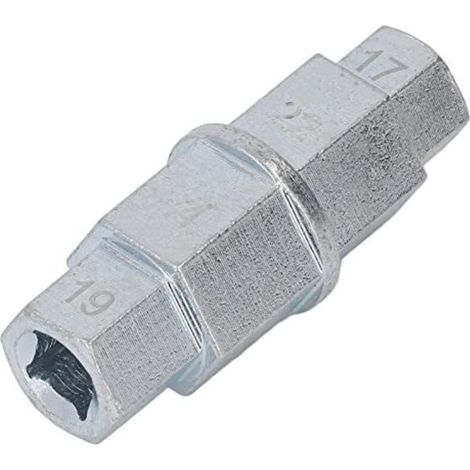 Outil pour axe hexagonal de moto, adaptateur de douille pour axe de roue avant hexagonal, adaptateur de goupille hexagonale multifonction Allen 17 mm, 19 mm, 22 mm, 24 mm (argent) (1/5)