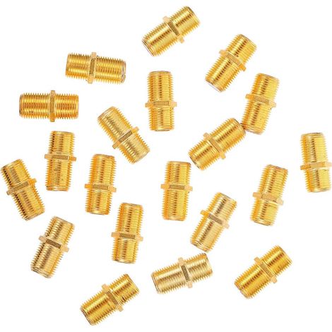 Lot de 20 eurs de Câble Coaxial Droit en Alliage de Zinc Plaqué Or, Opération Pratique sans Affecter la Transmission du Signal pour Antenne TV (1/4)