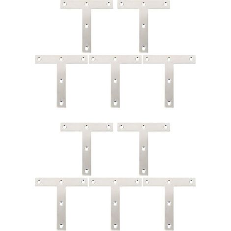 Lot de 20 équerres d'angle plates en T pour réparation de meubles, placage de bois, 90 degrés, 80 mm x 80 mm (1/5)