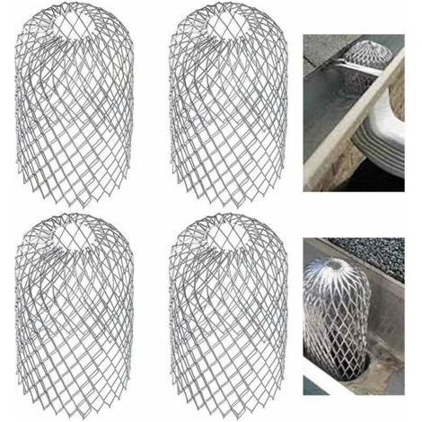 Ensemble de 4 protège-gouttières métalliques, grille de filtration extensible, protections anti-feuilles pour descentes de gouttière (1/5)