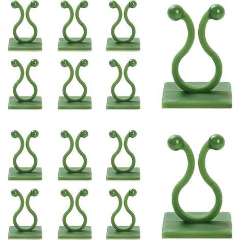 Wandclips für Kletterpflanzen (100er-Packung) — Pothos-Stützen, große Größe (4 x 2 cm) — Starker Klebstoff — Unsichtbare Gartenbefestigungen (1/5)