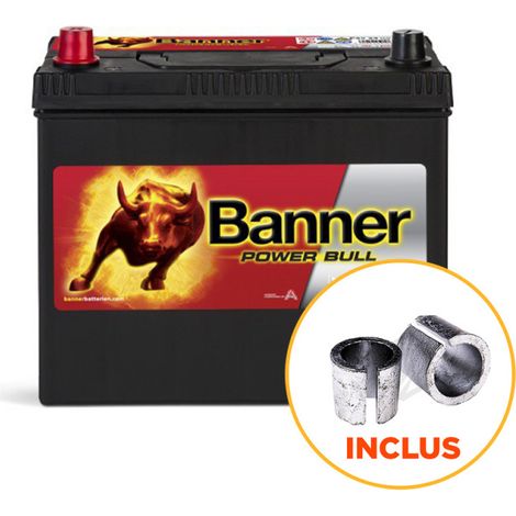 Batterie voiture 12V 45Ah P4524 – Puissance de démarrage 390A – Technologie plomb-calcium sans entretien – Gamme Power Bull – Banner (1/2)