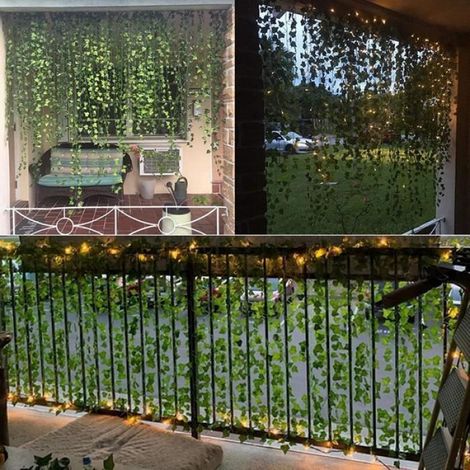 Guirlande Feuille, 10M Lierre Guirlande Lumineuse, Plantes Artificielles avec 100 LED et Vert Feuille, Chaîne Lumières LED de Vigne (1/4)
