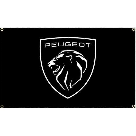 Drapeau Peugeot en polyester imprimé 90 x 150 cm motif motos de course décoration intérieure ou extérieure - 90 x 150 cm - voir photo 34980 (1/5)