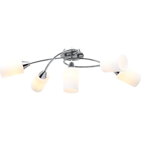 Plafón contemporáneo con 5 pantallas en cono 74 x 42 x 22 cm fácil de mantener de metal blanco 020046498 (1/5)