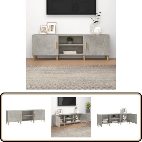 Meuble TV Gris béton 150x30x50 cm Bois d'ingénierie - Meubles Tv - Meuble Tv Gris - Meuble Tv Design - Meuble Tv Industriel - Meuble Tv Moderne