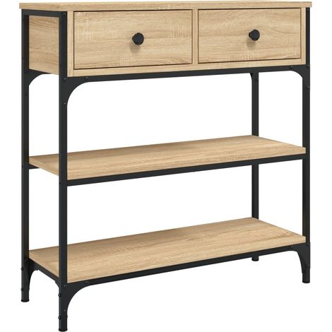 Consolle da ingresso funzionale ed elegante con cassetti e ripiani 72,5 x 25 x 75 cm derivati del legno e metallo DEC031945