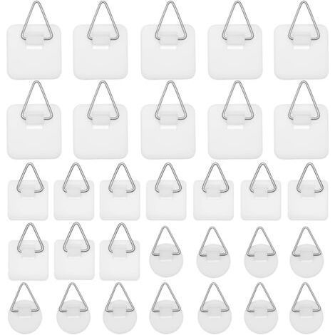 30 Pièces Crochet Adhesif Mural , Accroche Tableau Adhesif Invisibles, Attache Murale sans Percer, Fixation Cadre sans Percer pour Photos Tableaux Art (1/5)