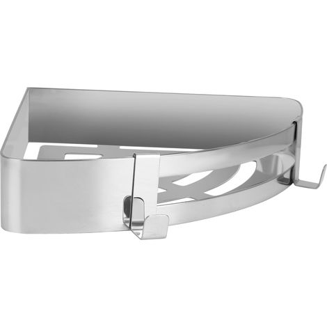 Étagère d'angle triangulaire creuse en acier inoxydable 304, porte-shampoing, accessoire de salle de bain (1/5)