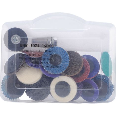 Jeu de disques de ponçage pour meuleuse droite, 2 pouces, à verrouillage rapide, queue ronde de 6 mm et filetage M14, pour le polissage, l'ébavurage et le décapage de la rouille. (1/5)