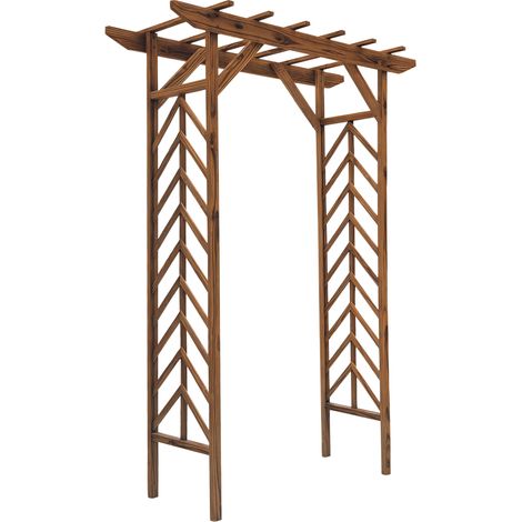 Outsunny Wooden Garden Arbor, Arch Trellis for Climbing Vines
