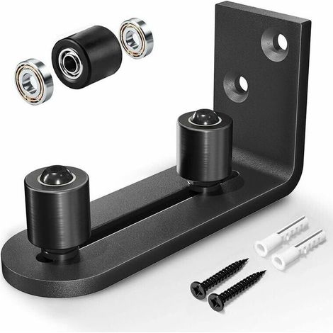 Sliding Barn Door Bottom Floor Guide, Adjustable Ball Bearings, Wall Mount System, Flush Flat Bottom Design (1/5)