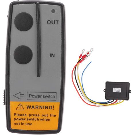 DEESSE SHOP-Contrleur de treuil électrique de commutateur de télécommande de treuil sans fil universel avec récepteur 434MHZ pour ATV noir (1/5)